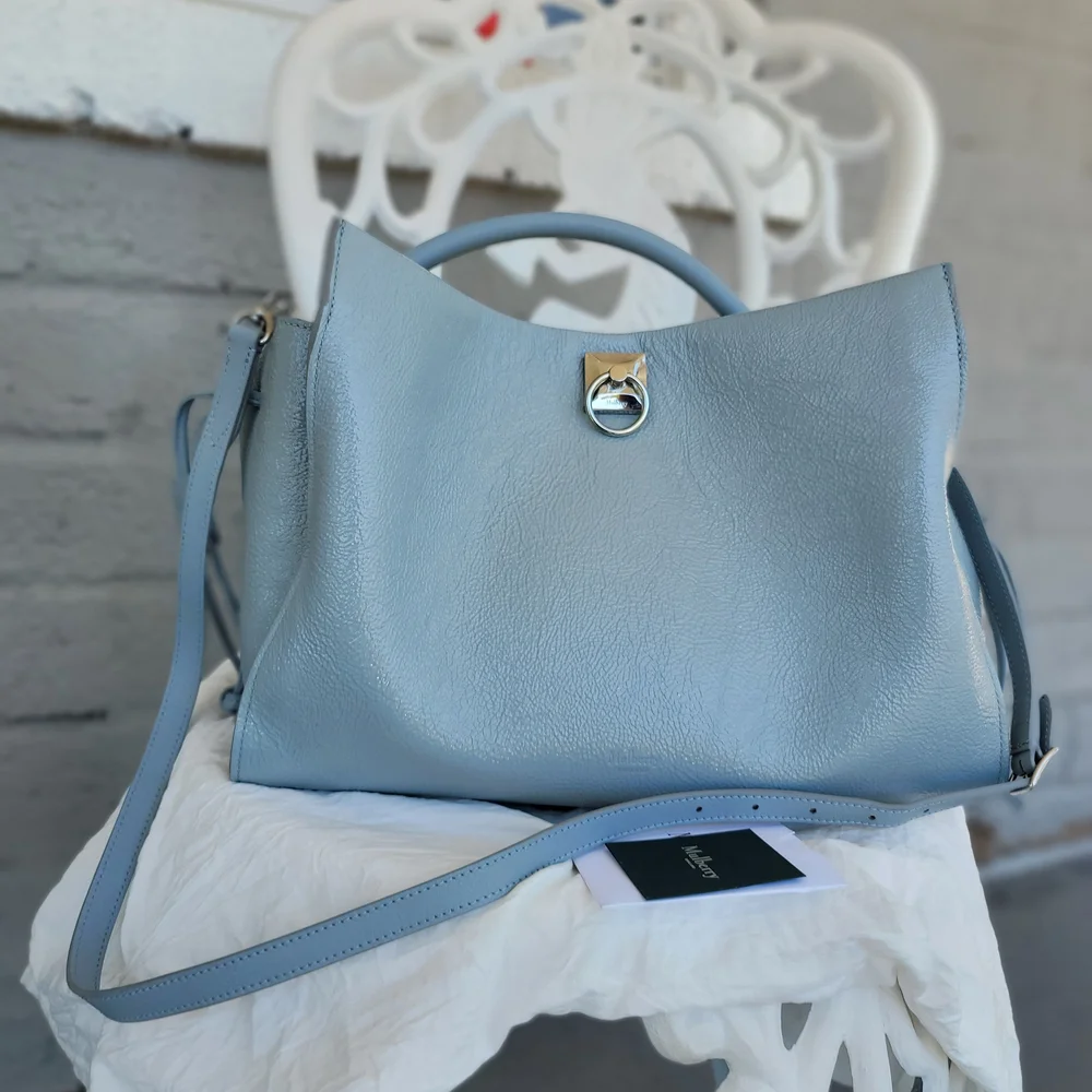 Mulberry Light Blue Leather Shoulder Bag - Picture 2 of 4